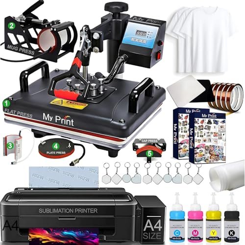 Complete Sublimation Printing Kit – 5-in-1 Heat Press + Epson L130 Printer with Samples