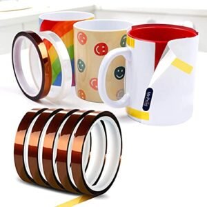 MY PRINT | Sublimation Heat TAPE | SET OF 5 Pcs | 8 mm | 33 Meter | Heat Tape for MUG Printing | Mobile Cover, Heat Transfer Printing with High Temperature Adhesive Tape | Polyimide Heat Resistant Amazon.in Home & Kitchen - Number of Items : 5